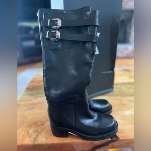 Marc Fisher Dariya Knee High Riding Boot- Dark Brown Leather- Size 6.5